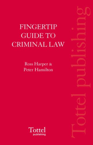 A Fingertip Guide to Criminal Law (9781845925093) by Harper, J.Ross; Hamilton, Peter