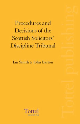 9781845927073: Procedures and Decisions of the Scottish Solicitors' Discipline Tribunal