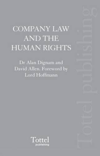 Company Law and the Human Rights Act 1998 (9781845927608) by Unknown Author