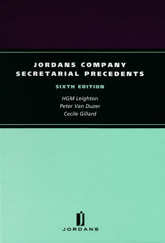 Jordans Company Secretarial Precedents (9781846612275) by Gillard, Cecile; Van Duzer, Peter