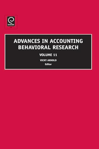 Beispielbild fr Advances in Accounting Behavioral Research zum Verkauf von Blackwell's