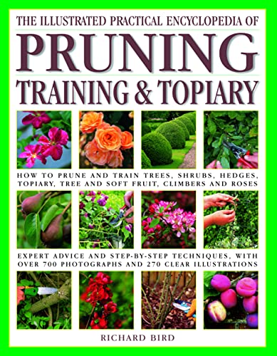 Stock image for The Pruning, Training & Topiary, Illustrated Practical Encyclopedia of: How to prune and train trees, shrubs, hedges, topiary, tree and soft fruit, . photographs and 270 practical illustrations for sale by WorldofBooks