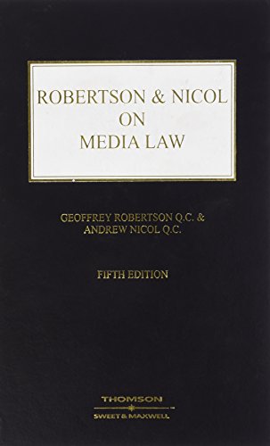 Beispielbild fr Robertson and Nicol on Media Law zum Verkauf von Phatpocket Limited