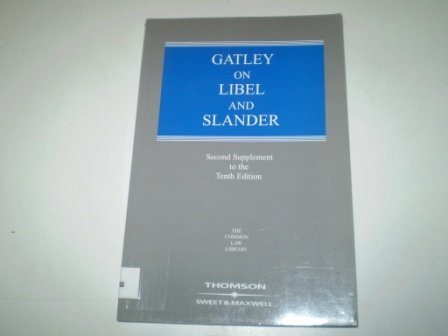 Beispielbild fr Gatley on Libel and Slander 2nd Supplement zum Verkauf von AwesomeBooks