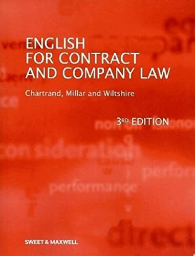 Beispielbild fr English for Contract and Company Law zum Verkauf von Blackwell's