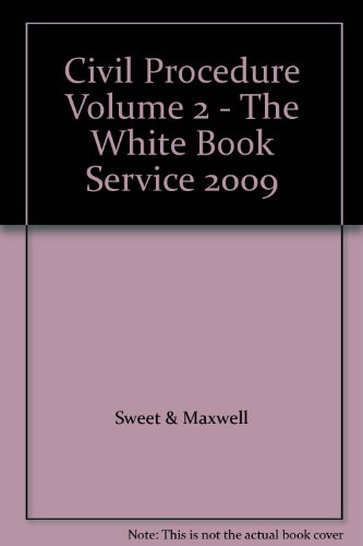 Beispielbild fr Civil Procedure Volume 2 - The White Book Service 2009 zum Verkauf von WorldofBooks