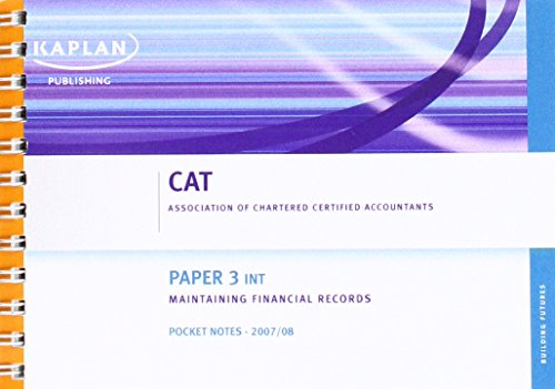 Stock image for (INT) Maintaining Financial Records - Pocket Notes: Paper 3 (Cat) for sale by Chiron Media