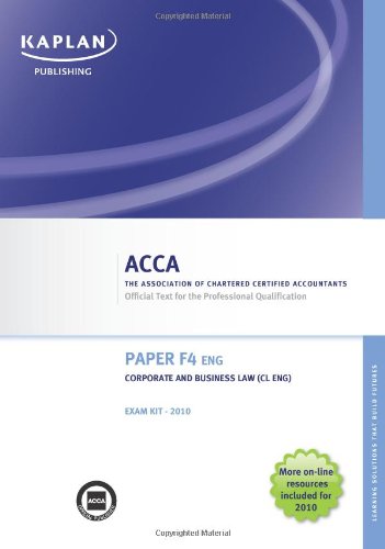 Imagen de archivo de F4 Corporate and Business Law CL (UK) - Exam Kit a la venta por WorldofBooks