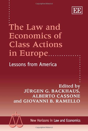 Beispielbild fr The Law and Economics of Class Actions in Europe: Lessons from America (New Horizons in Law and Economics) zum Verkauf von Books From California