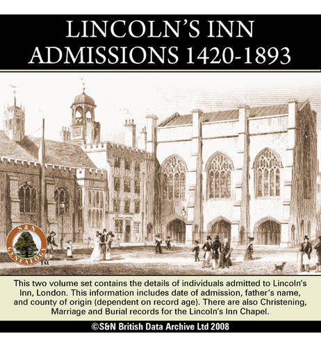 9781847273598: London, Lincoln's Inn Admissions 1420-1893