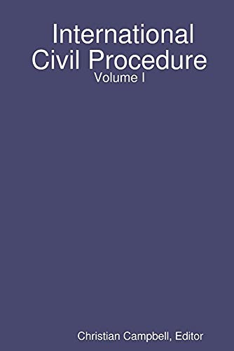 Imagen de archivo de International Civil Procedure: Vol 1 a la venta por Revaluation Books