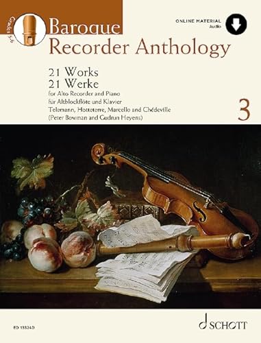 Beispielbild fr Baroque Recorder Anthology - 21 Works for Treble Recorder with Piano - Treble Recorder and Piano - Score and Parts - Online Audio Files included - Schott Anthology Series - Schott Music (ED 13324D) zum Verkauf von Monster Bookshop