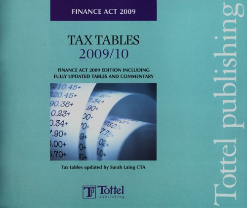 9781847663153: Tax Tables Finance Act 2009