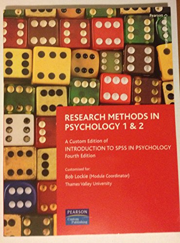 Imagen de archivo de RESEARCH METHODS IN PSYCHOLOGY 1 & 2 , PEARSON a la venta por Phatpocket Limited