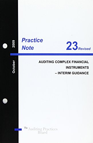 Imagen de archivo de Auditing Complex Financial Instruments - Interim Guidance: Practice Note 23 (Revised) a la venta por Phatpocket Limited