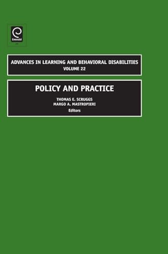 Stock image for Policy and Practice (Advances in Learning and Behavioral Disabilities, 22) for sale by GF Books, Inc.