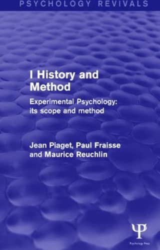 9781848724617: Experimental Psychology Its Scope and Method: Volume I: History and Method