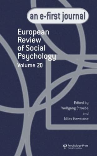 Beispielbild fr European Review of Social Psychology: Volume 20: A Special Issue of the European Review of Social Psychology (Special Issues of the European Review of Social Psychology) zum Verkauf von Phatpocket Limited