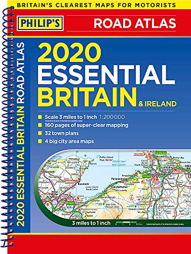 Stock image for 2020 Philip's Essential Road Atlas Britain and Ireland: (A4 Spiral binding) (Philip's Road Atlases) for sale by WorldofBooks