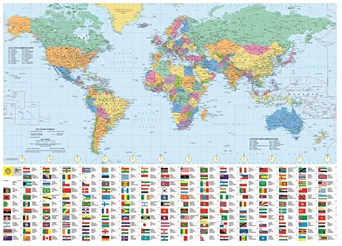 World Flag Laminated World Map | My XXX Hot Girl