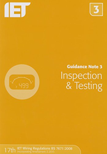 Imagen de archivo de Guidance Note 3: Inspection & Testing (Electrical Regulations) a la venta por WorldofBooks