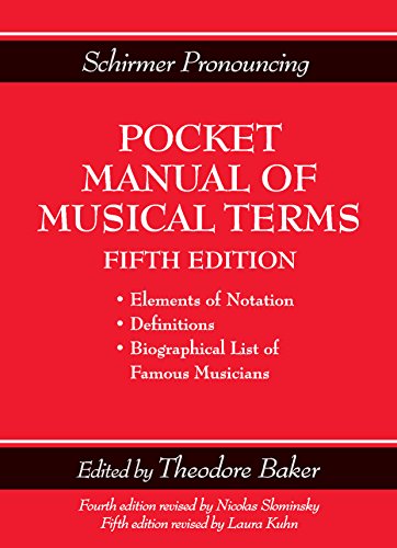 Stock image for Schirmer Pronouncing Pocket Manual of Musical Terms for sale by Wonder Book