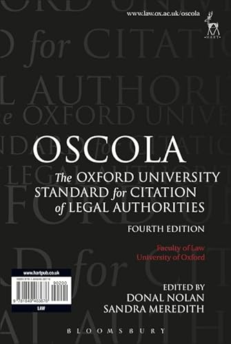 Beispielbild fr Oscola the Oxford University standard for citation of legal authorities zum Verkauf von MARCIAL PONS LIBRERO