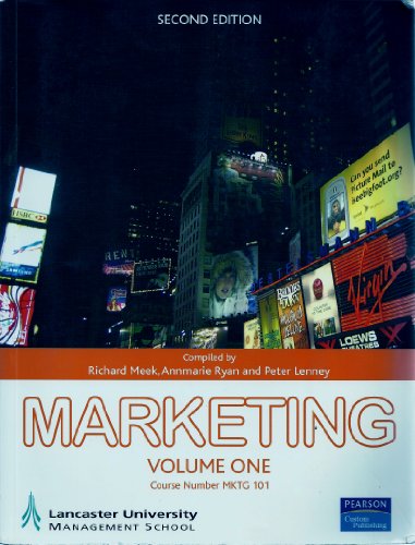 Beispielbild fr Marketing - Course Number MKTG 101 - Volume 1 - Lancaster University Management School zum Verkauf von AwesomeBooks