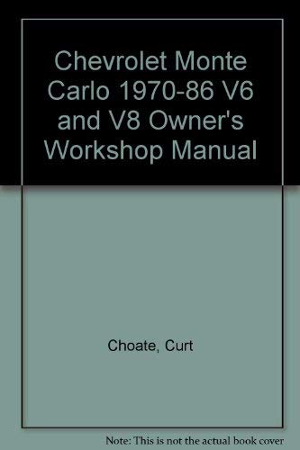 9781850103448: Chevrolet Monte Carlo 1970-86 V6 and V8 Owner's Workshop Manual