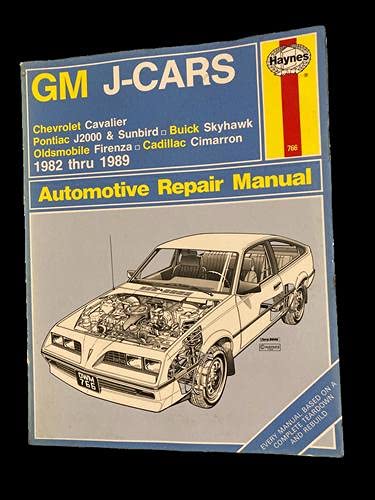 Stock image for General Motors J Cars 1982 thru 1989: Pontiac J2000 & Sunbird, Buick Skyhawk, Oldsmobile Firenza, Cadillac Cimarron (Haynes Automotive Repair Manual) for sale by Ergodebooks