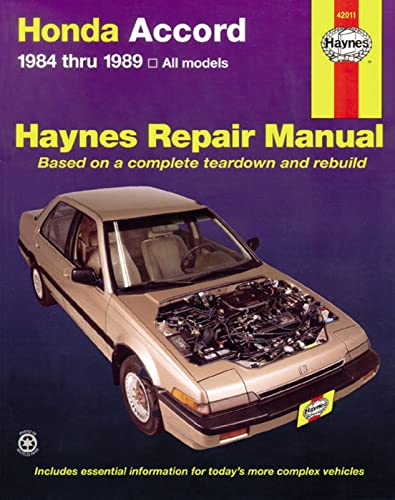 Stock image for Honda Accord 1984 thru 1989 All Models (Haynes Repair Manual) for sale by Jenson Books Inc
