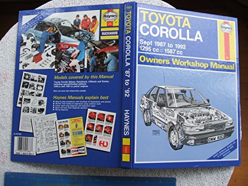 Stock image for Toyota Corolla 1987-92 Owner's Workshop Manual (Service & repair manuals) for sale by RIVERLEE BOOKS