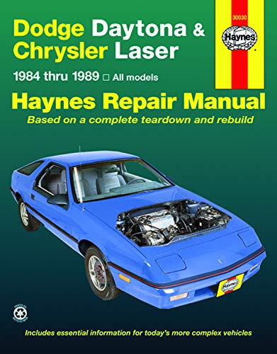 Dodge Daytona & Chrysler Laser 1984 Thru 1989 All Models Haynes Repair Manual