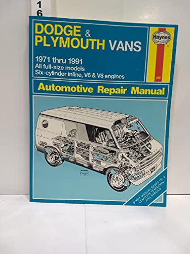 Stock image for Dodge and Plymouth Vans 1971 Thru 1991, All Full-Size Models Automotive Repair Manual for sale by ThriftBooks-Atlanta