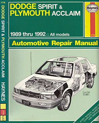 Stock image for Plymouth Acclaim & Dodge Spirit Automotive Repair Manual/1989 Through 1992 for sale by Nealsbooks