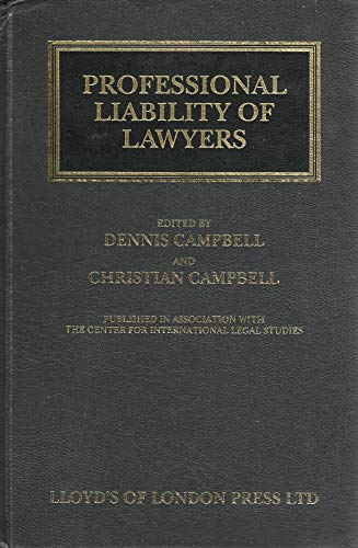 Beispielbild fr Professional Liability Of Lawyers zum Verkauf von Basi6 International