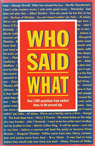 Imagen de archivo de Who Said What? a la venta por WorldofBooks