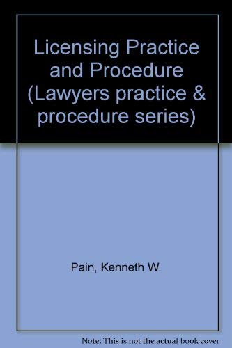 9781851900091: Licensing Practice and Procedure (Lawyers practice & procedure series)