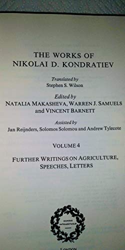 Imagen de archivo de The Works of Nikolai D Kondratiev (The Pickering Masters) Vol1 and 2 a la venta por Holt Art Books