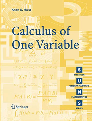 9781852339401: Calculus of One Variable (Springer Undergraduate Mathematics Series)