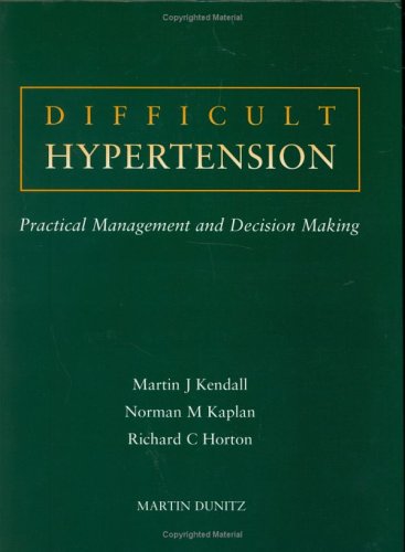 Beispielbild fr DIFFICULT HYPERTENSION. zum Verkauf von Cambridge Rare Books