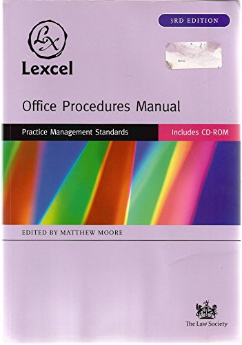 Lexcel Office Procedures Manual (9781853289163) by Matthew Moore