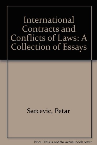 9781853333224: International Contracts and Conflicts of Laws: A Collection of Essays