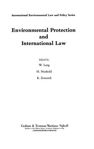 9781853336119: Environmental Protection and International Law