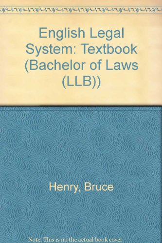 English Legal System - LLB: Textbook (9781853525452) by Henry, Bruce