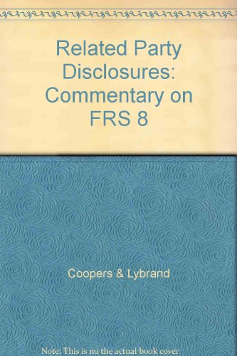 Stock image for Related Party Disclosures: Commentary on FRS 8 for sale by AwesomeBooks