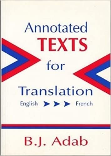 Beispielbild fr Annotated Texts for Translation: English-French (Topics in Translation) zum Verkauf von AwesomeBooks