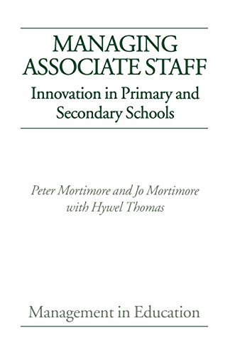 Imagen de archivo de Managing Associate Staff: Innovation in Primary and Secondary Schools a la venta por Chiron Media