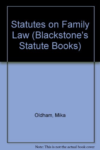 Imagen de archivo de Statutes on Family Law (Blackstone's Statute Books) a la venta por Phatpocket Limited