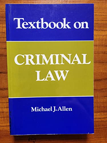 TEXTBOOK ON CRIMINAL LAW (TEXTBOOK S.) (9781854311245) by Michael J. Allen